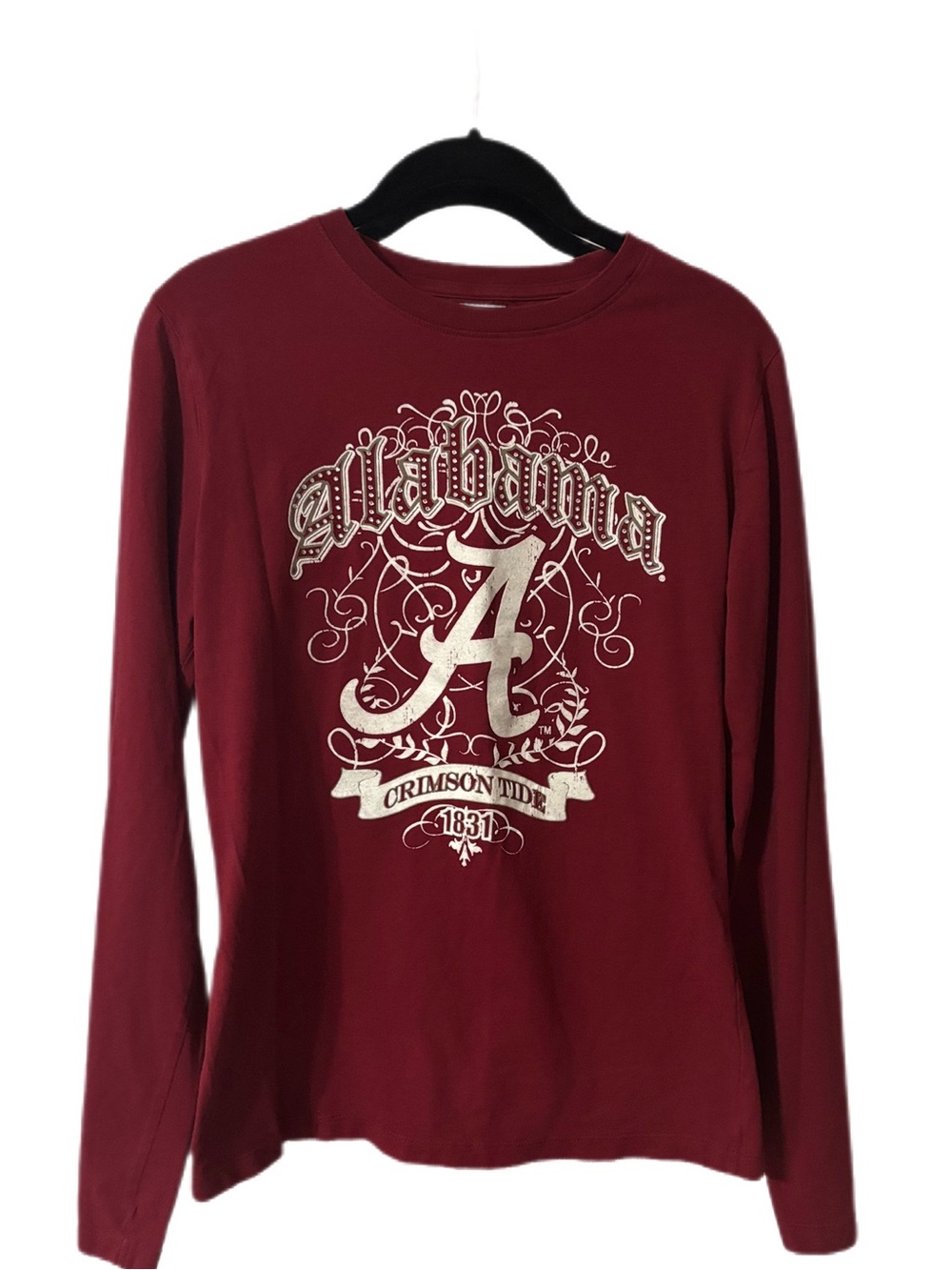 Women’s Crimson Tide Maroon Long Sleeve Tee - University Logo w/ rhinestones